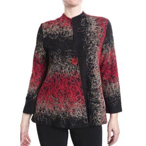 Joseph Ribkoff Red and Black blazer one button Size 8 lagenlook